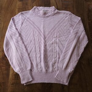 SOLD 80s Lilac Purple Knit Mock Neck Sweater